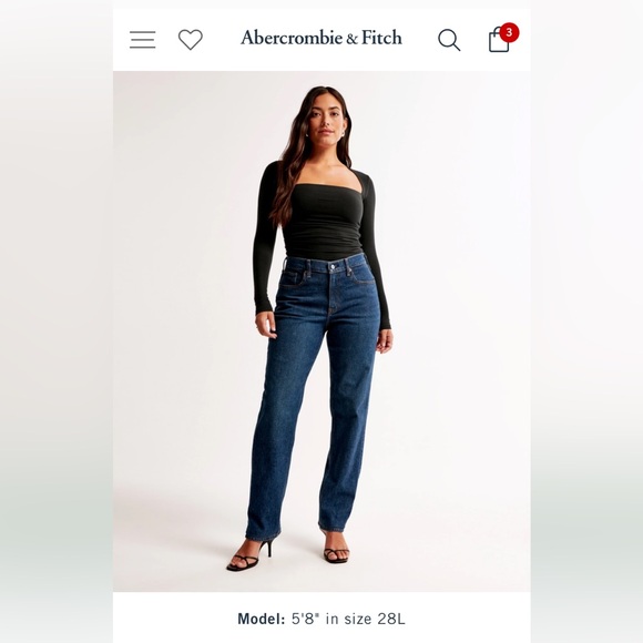Abercrombie & Fitch Denim - Abercrombie Mid Rise Straight Jeans